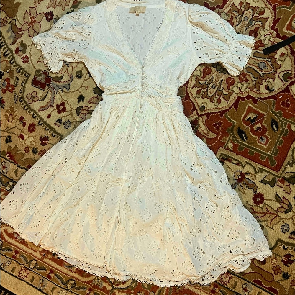 Anthropologie Love the Label White Eyelet Abby Dress